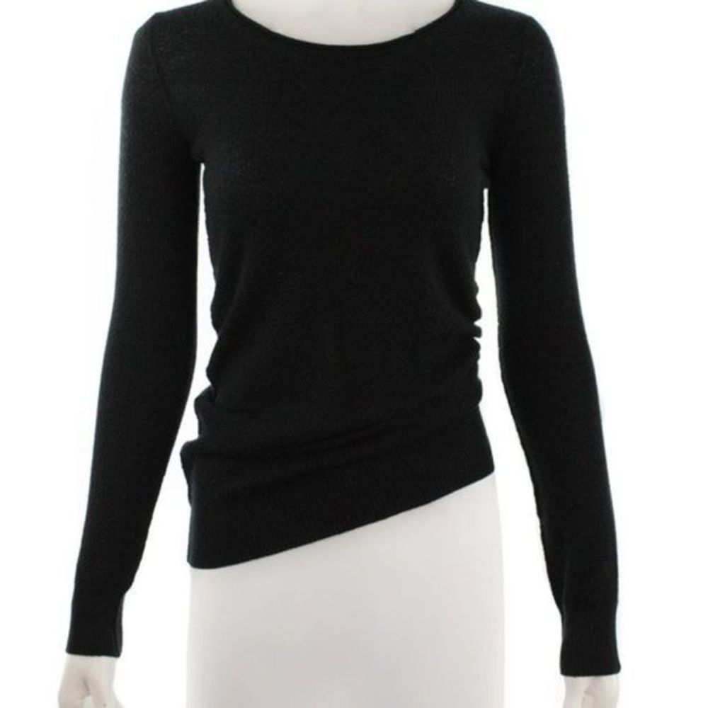 K.A.7 Black Wool Long Sleeve Textured Sweater Size S New